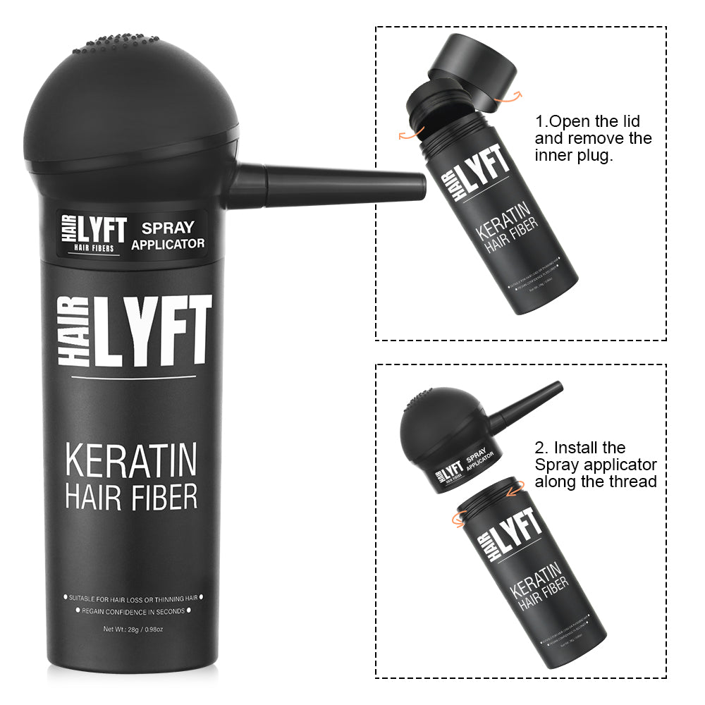 Hair fiber Spray applicator- how to use by Hairlyft